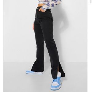Black Split hem jeans